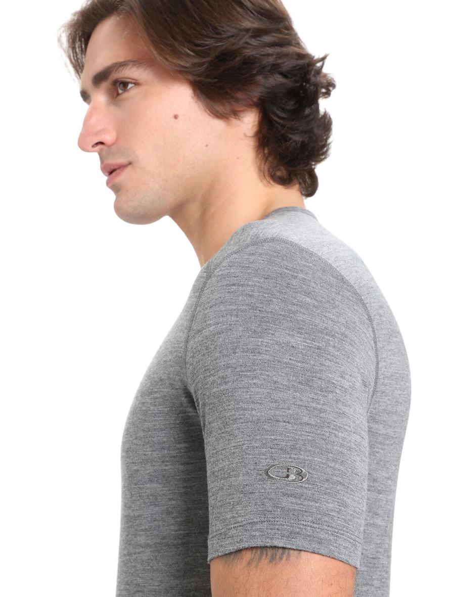 Base Layers Icebreaker Merino 200 Oasis Corta Sleeve Crewe Thermal Top Homme Grise | FR 1389TCEV